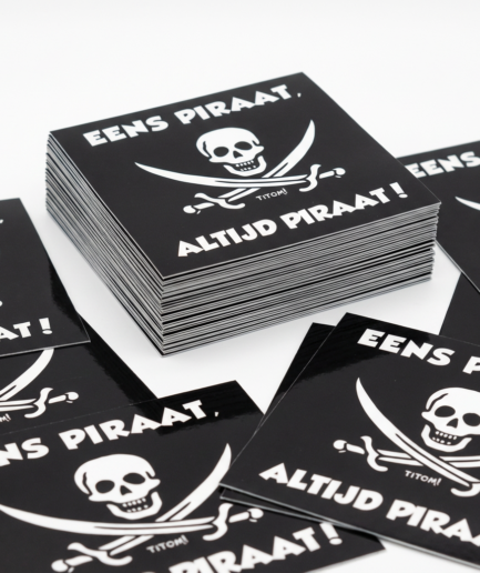 Eens-piraat-altijd-piraat-sticker stapel