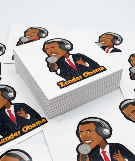 Zender Obama sticker stapel