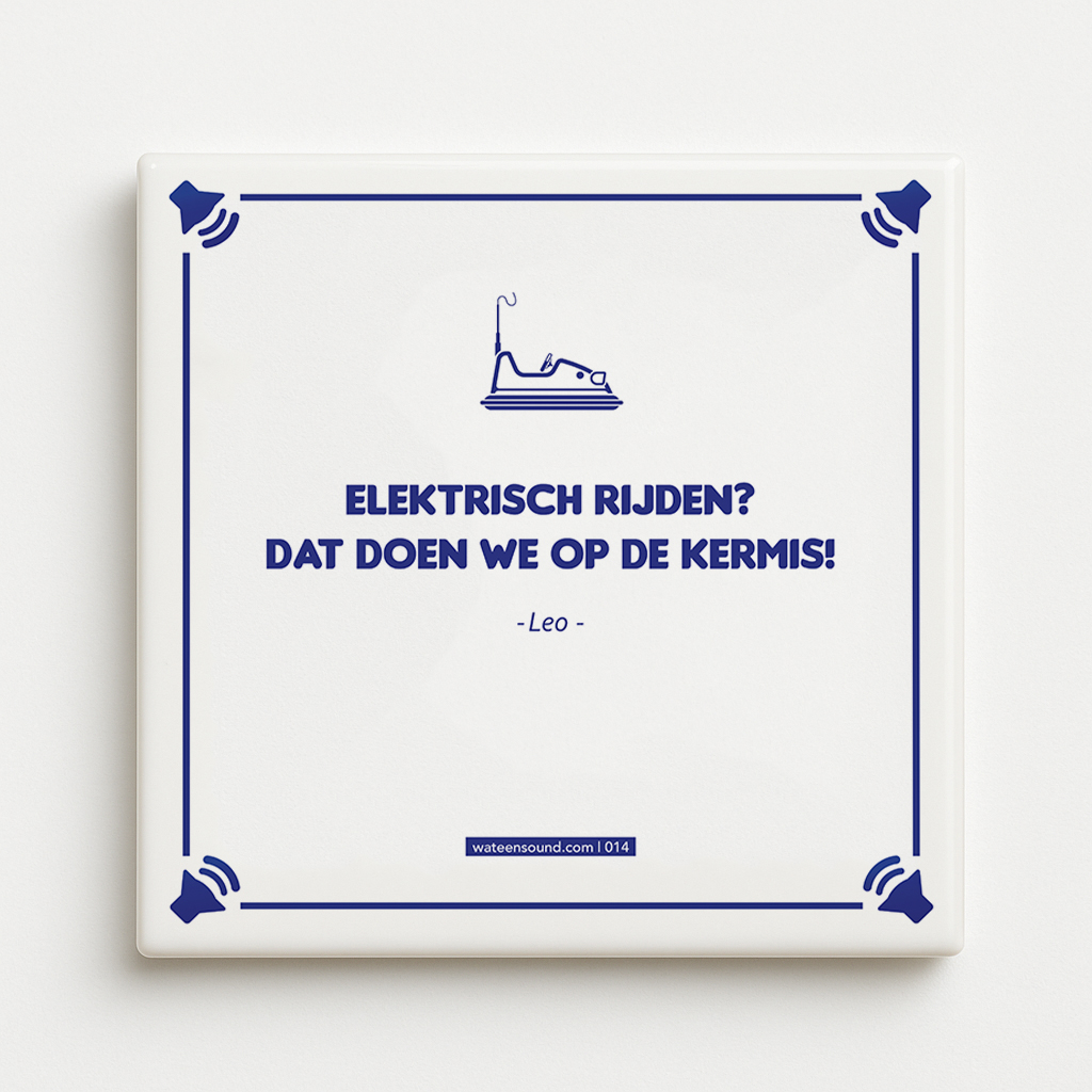 Titom Tegel 014 elektrisch rijden - dat doen we op de kermis voorkant Titom Tegel 014 elektrisch rijden - dat doen we op de kermis voorkant