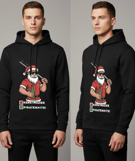 hoodie mockup kerstmuziek piratenhits
